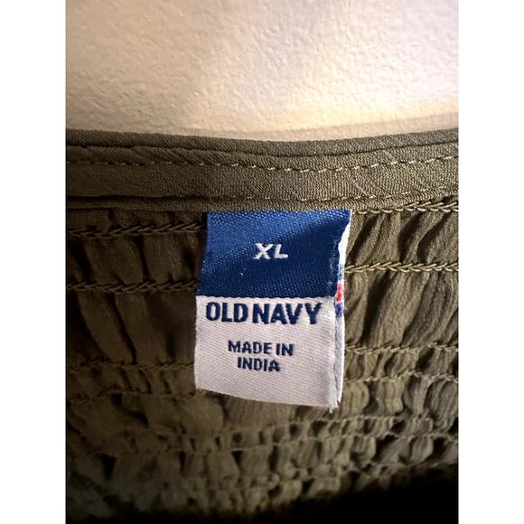 Old Navy Smocked Peplum Blouse – Olive Green – Size XL - Picture 2 of 6